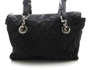 Prada quilted shoulder bag black